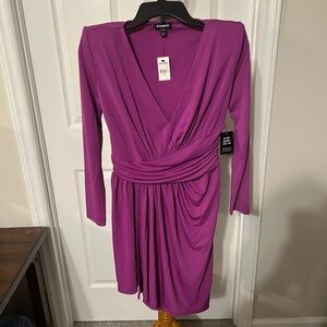 NWT Express Women's Long Sleeve Magenta Dress